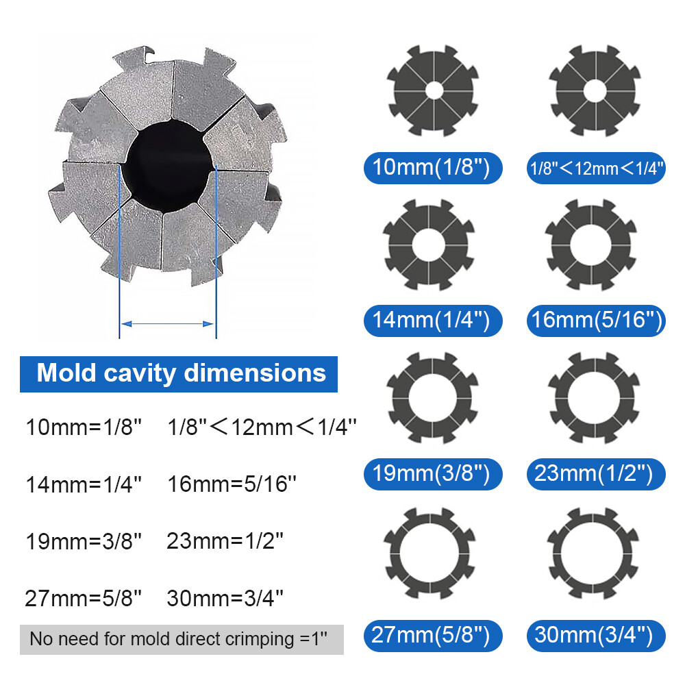 Pipe Crimper Machine Manual Hydraulic Hose Crimping with 8 Dies Sets Portable