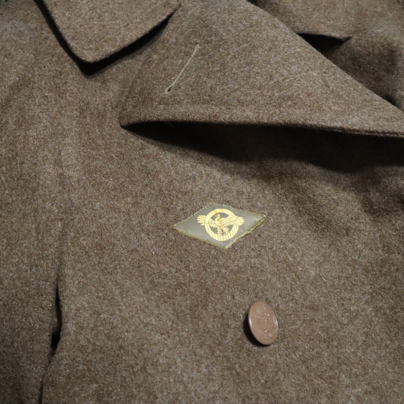 Vintage 1940s WW2 US Military USAAF Army Air Force Wool Overcoat Trench Coat 36