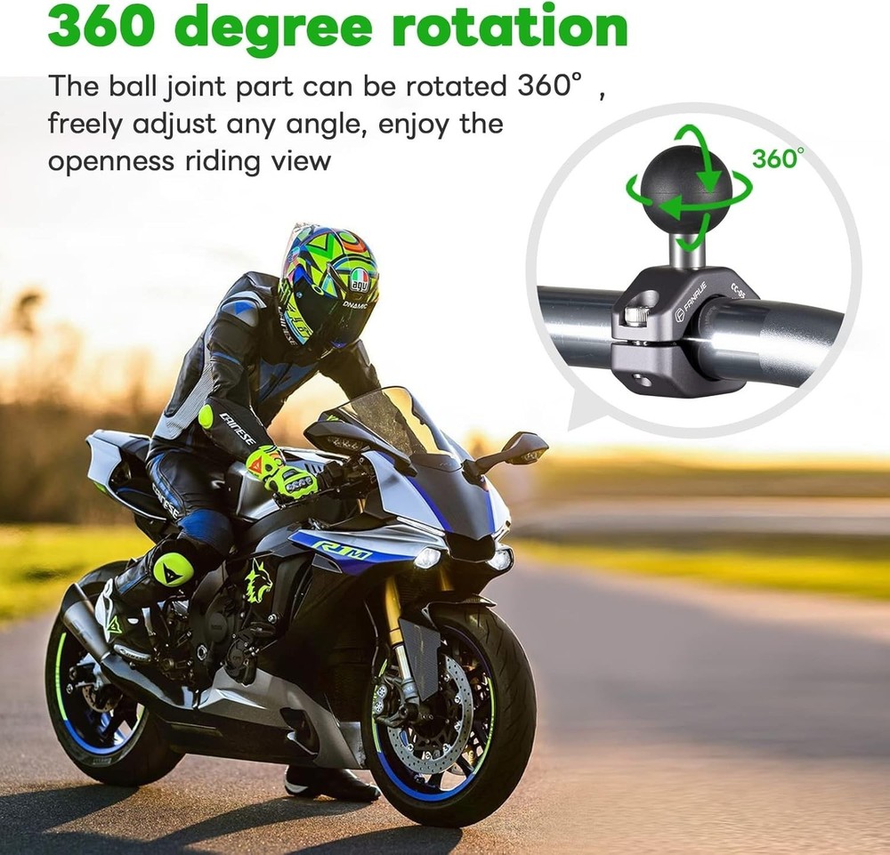 Handlebar Clamp Mount U-bolt Base Compatible with RAM Mounts B Size 1"