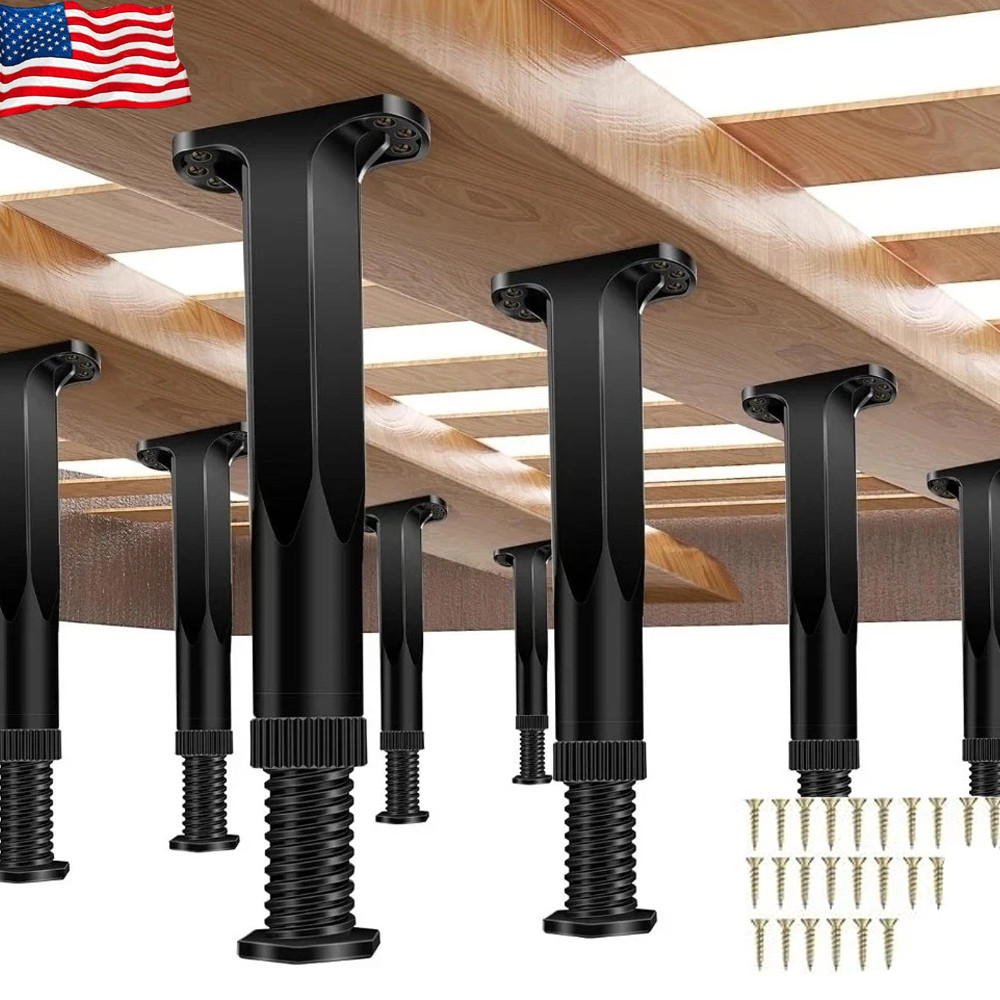 4 PCS Adjustable Height Bed Frame Support Legs - 6.3-11.02inch Bed Slats Suppo