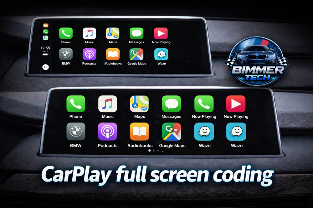 BMW Apple Carplay Split Screen to Fullscreen CODING VIA ENET REMOTE