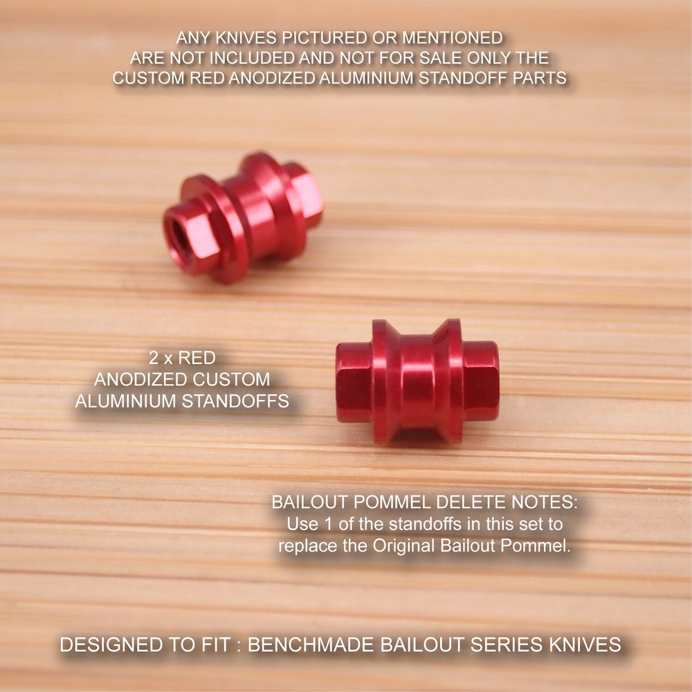 Benchmade 537 BAILOUT (Pommel Delete) Spacer / Standoff Set - Anodized RED