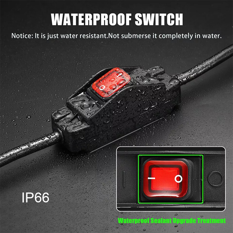3-Prong Outdoor Extension Cord with Switch On/Off Waterproof Switch 15A 1875W