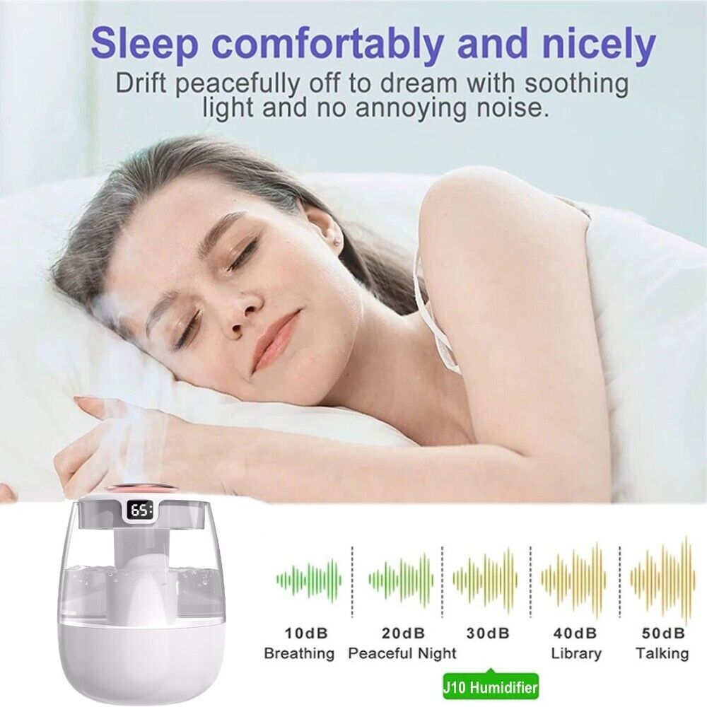 1.5L Humidifiers for Bedroom Ultrasonic Warm & Cool Mist LED Humidifier Top Fill