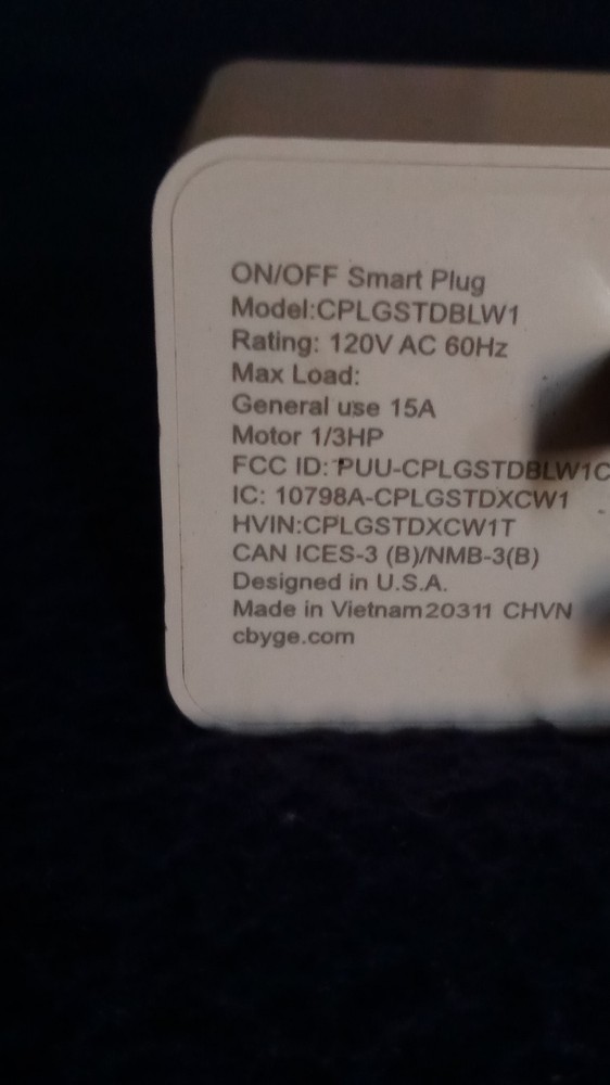 GE Smart Plug CPLGSTDBLW1 Wi-Fi Bluetooth Alexa Google Assistant US 15A