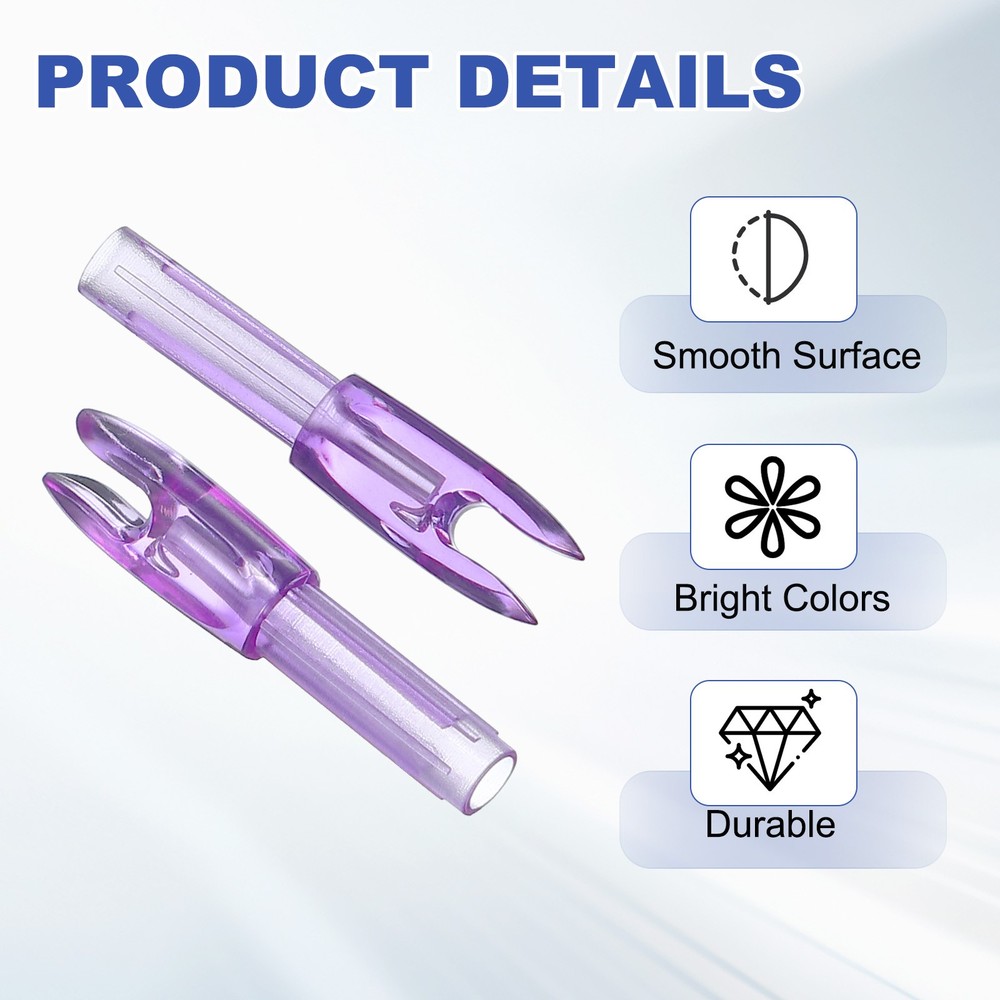 Archery arrows 4.2mm, 12pcs, plastic inserts, transparent purple