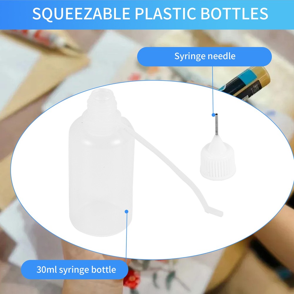 10Pcs 30Ml Plastic Squeezable Tip Applicator Bottle Refillable Dropper1476