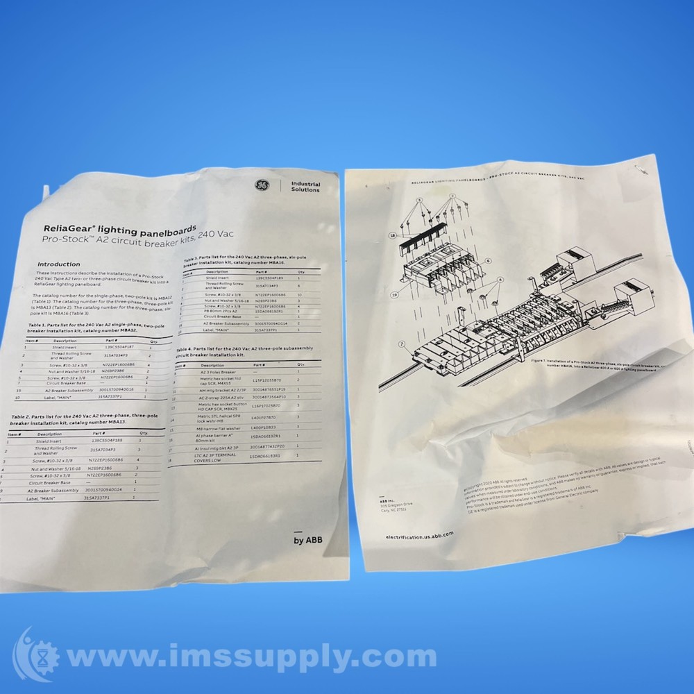 GE MBA13 3P 225A CB Kit FNOB