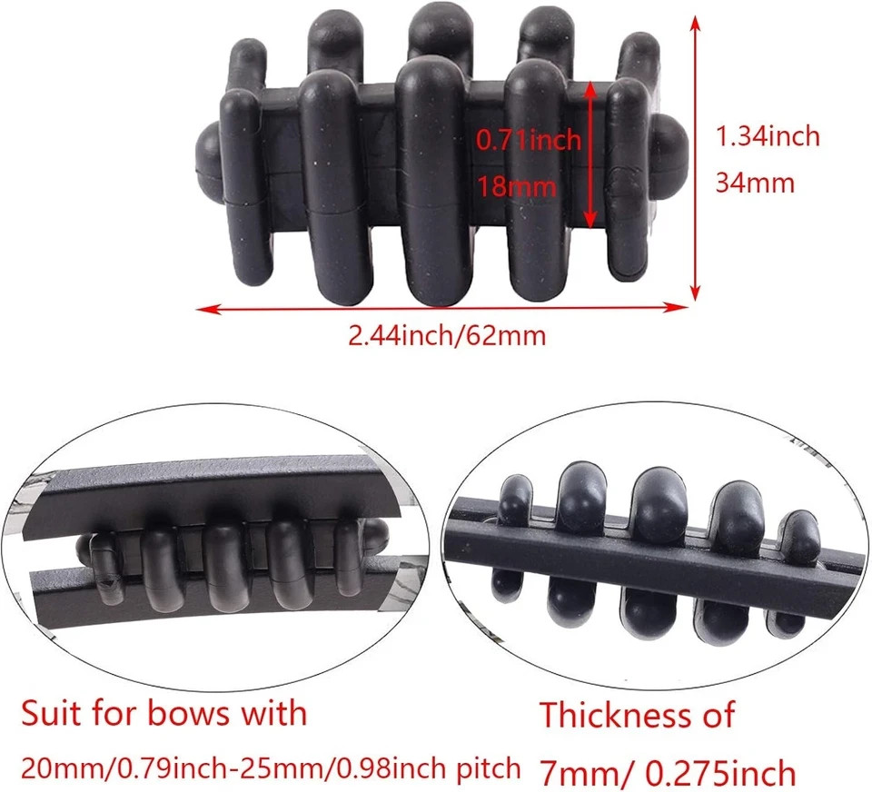 2 pcs Compound Bow Limb Dampeners Archery Stabilizer Silencers Black