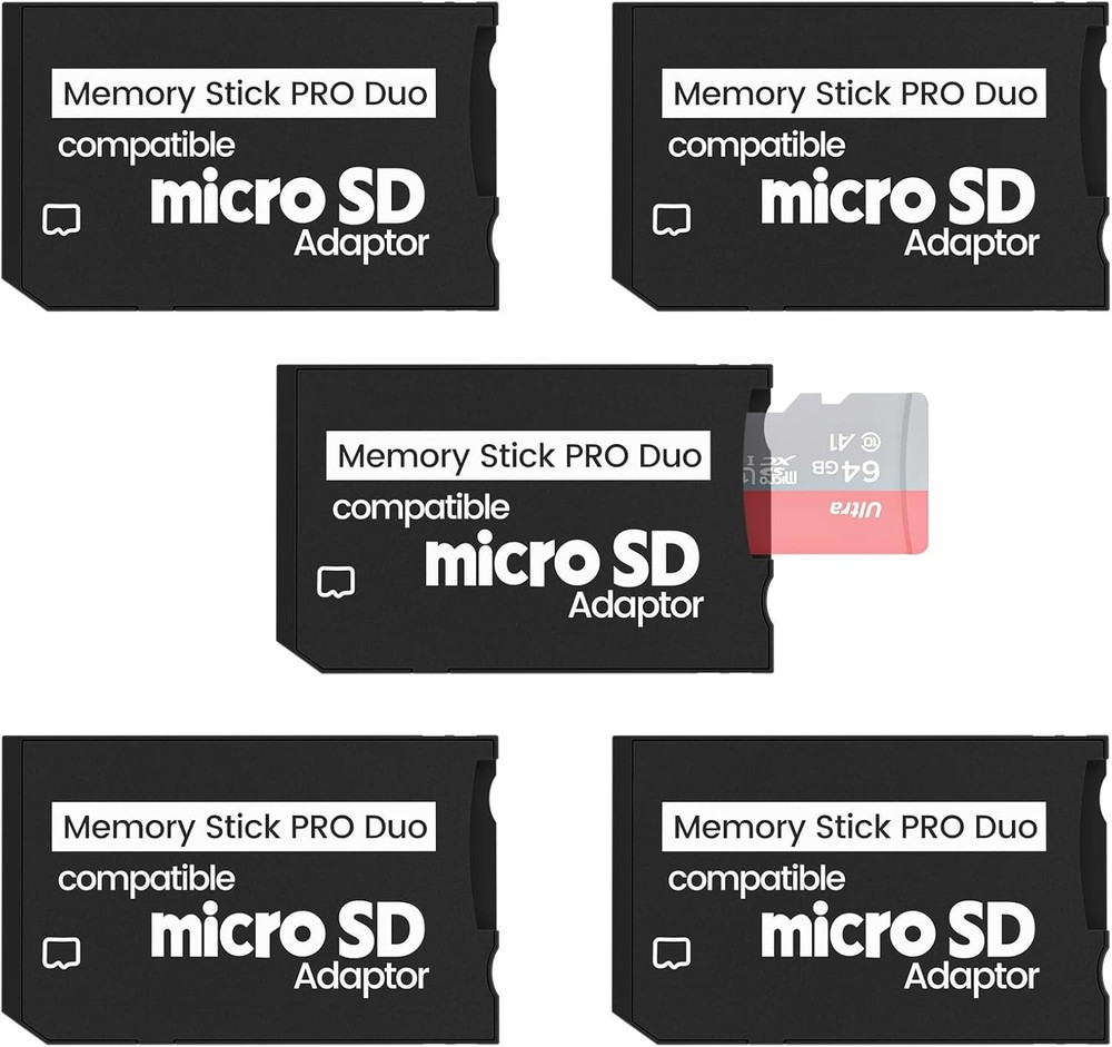5 Pack Micro SD to Memory Stick PRO Duo Adapter for PSP & Cameras