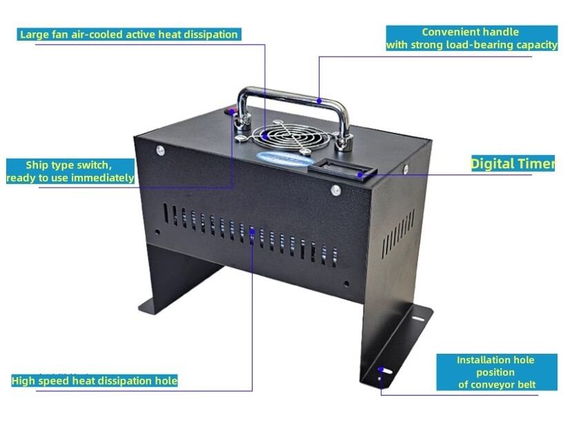 Conveyor belt dedicated UV curing lamp light belt timing function PLC control