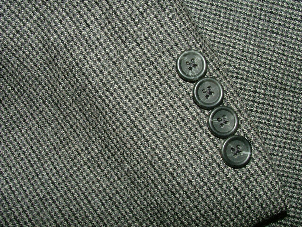 MENS CHAPS BLAZER SIZE 42 R 100% WOOL GRAY BLACK SOLID #305