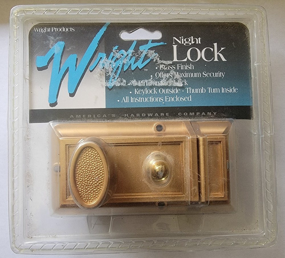 Deadbolt Lock Wright Productions Night Plated Brass V380BR