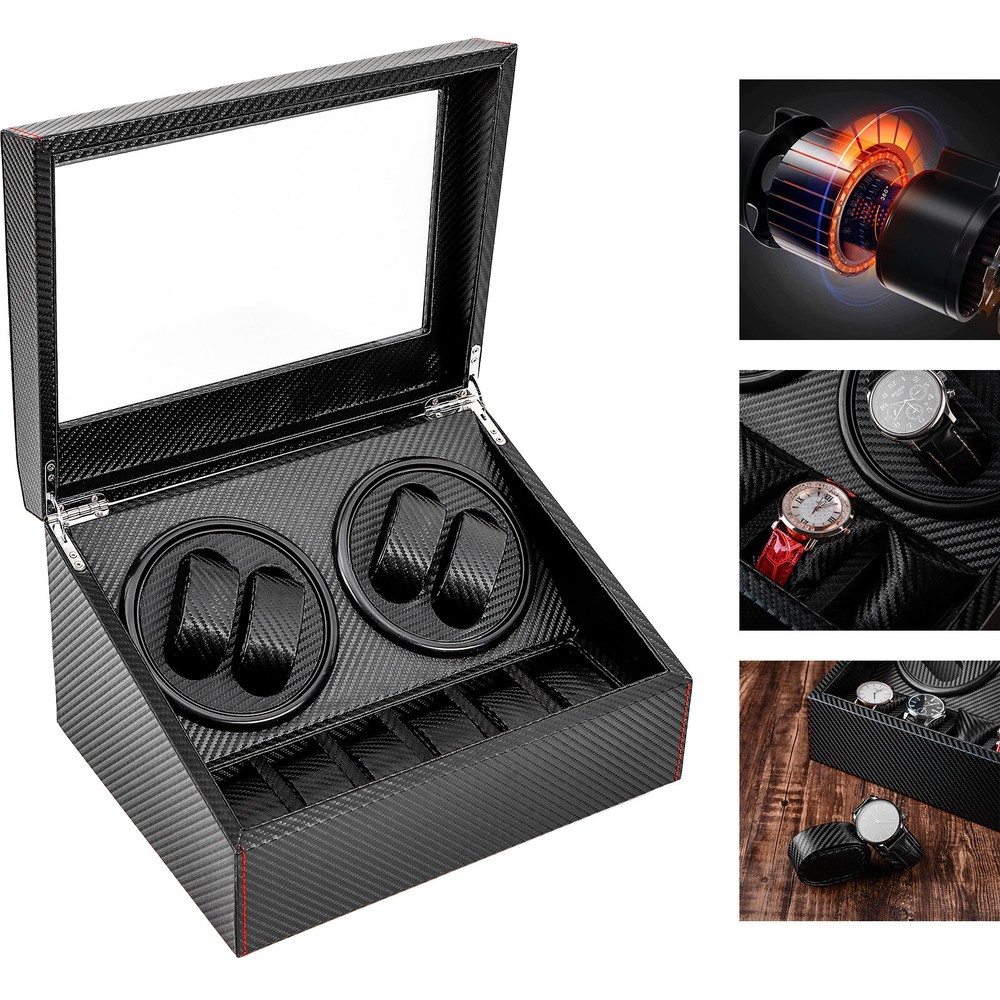 Automatic Rotation Watch Winder Box 4+6 Self Winding Display Box Storage Case
