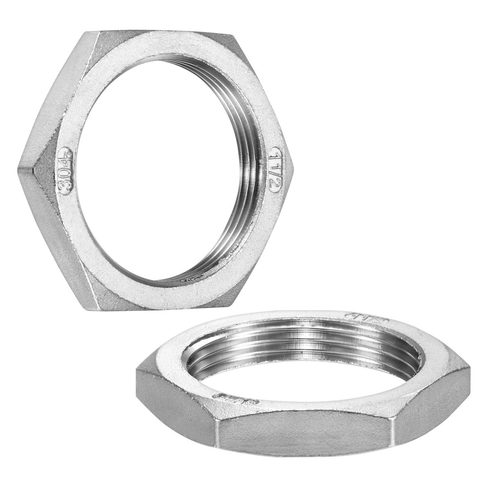 2-Pack Cast Pipe Fitting Hex Locknut, G1-1/2 Female Thread Hex Locking Nut