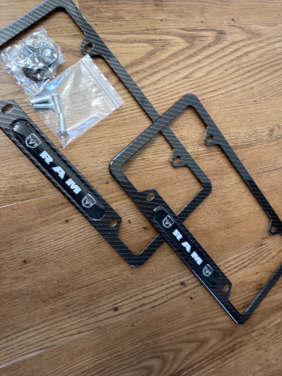 Ram Carbon Fiber-Style License Plate Frames (Set of 2) – Hardware Included