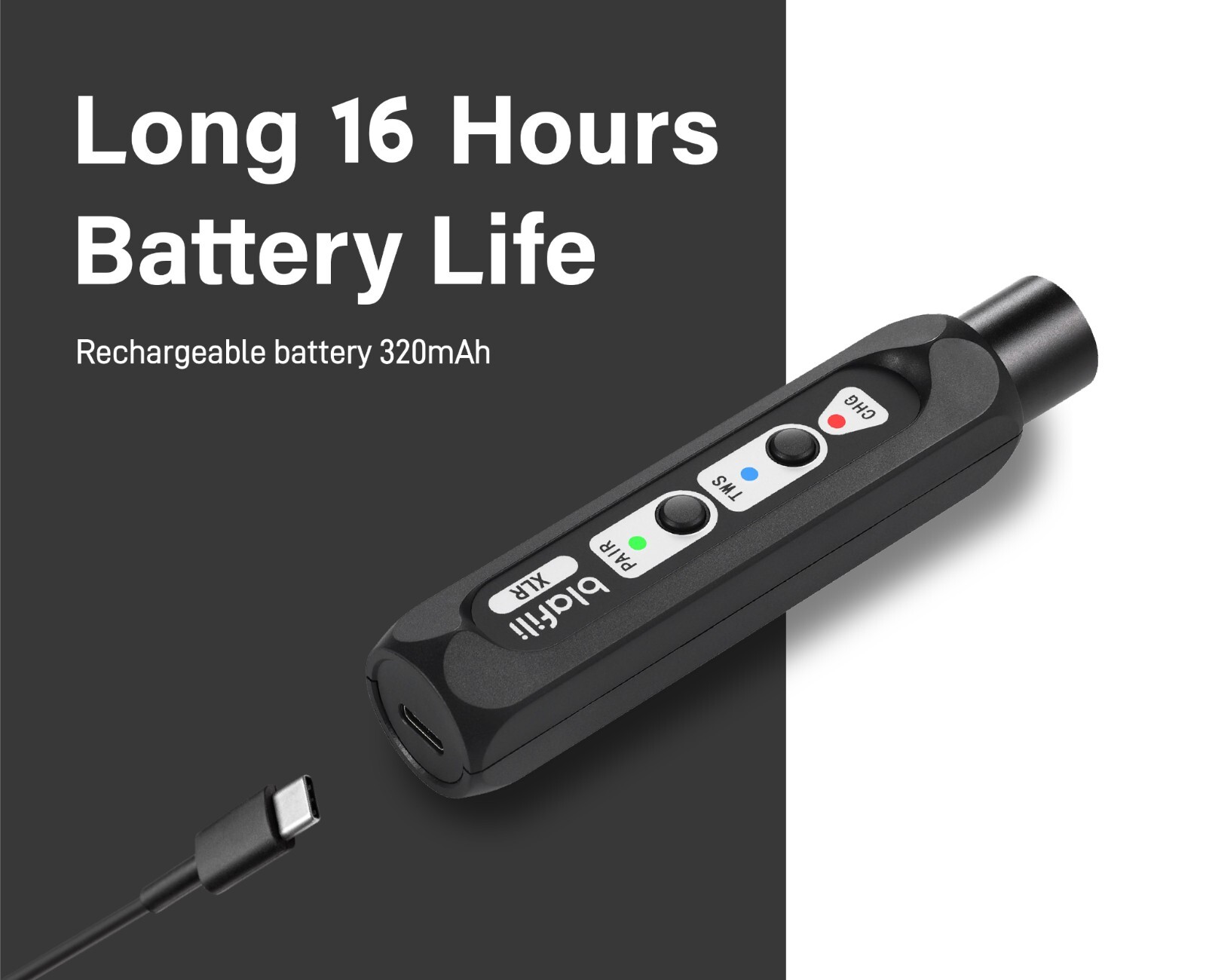 blafili XLR Bluetooth Receiver, Male Plug, For Console, PA, Pro Active Speakers