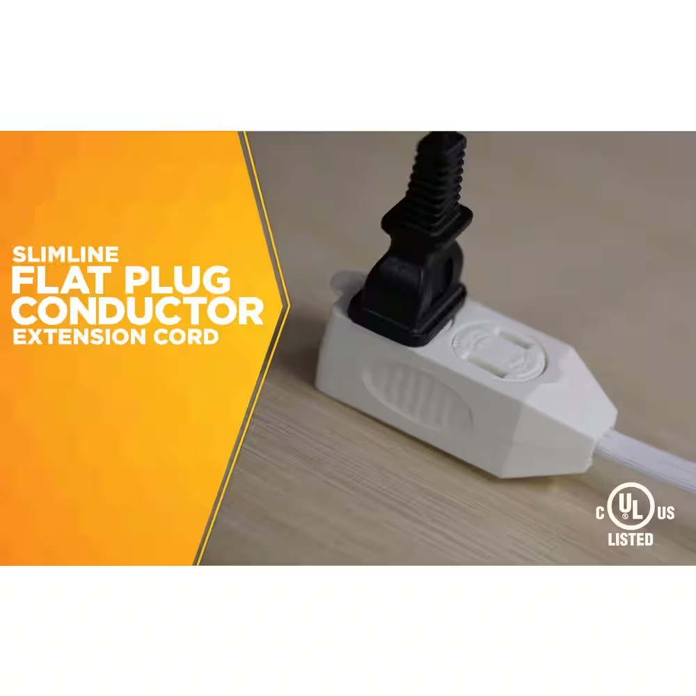 3 Ft. 16/2 SPT-2 Indoor Light-Duty Flat Plug Extension Cord