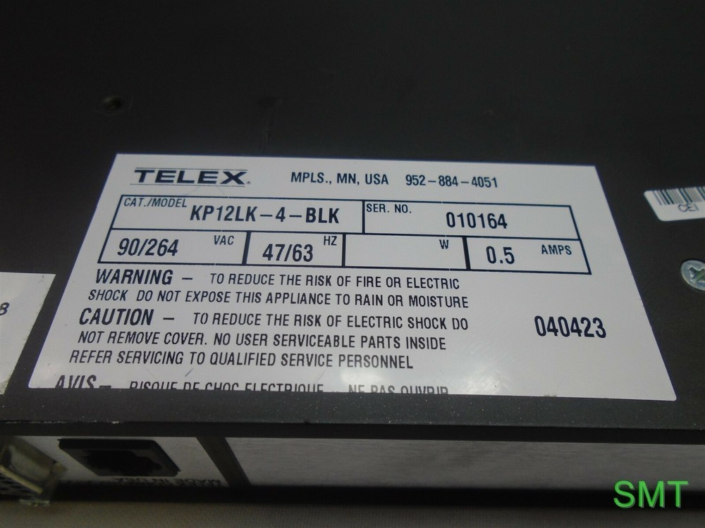 RTS KP12LK-4-BLK Telex 12 Position Key panel Intercom System Rack mountable