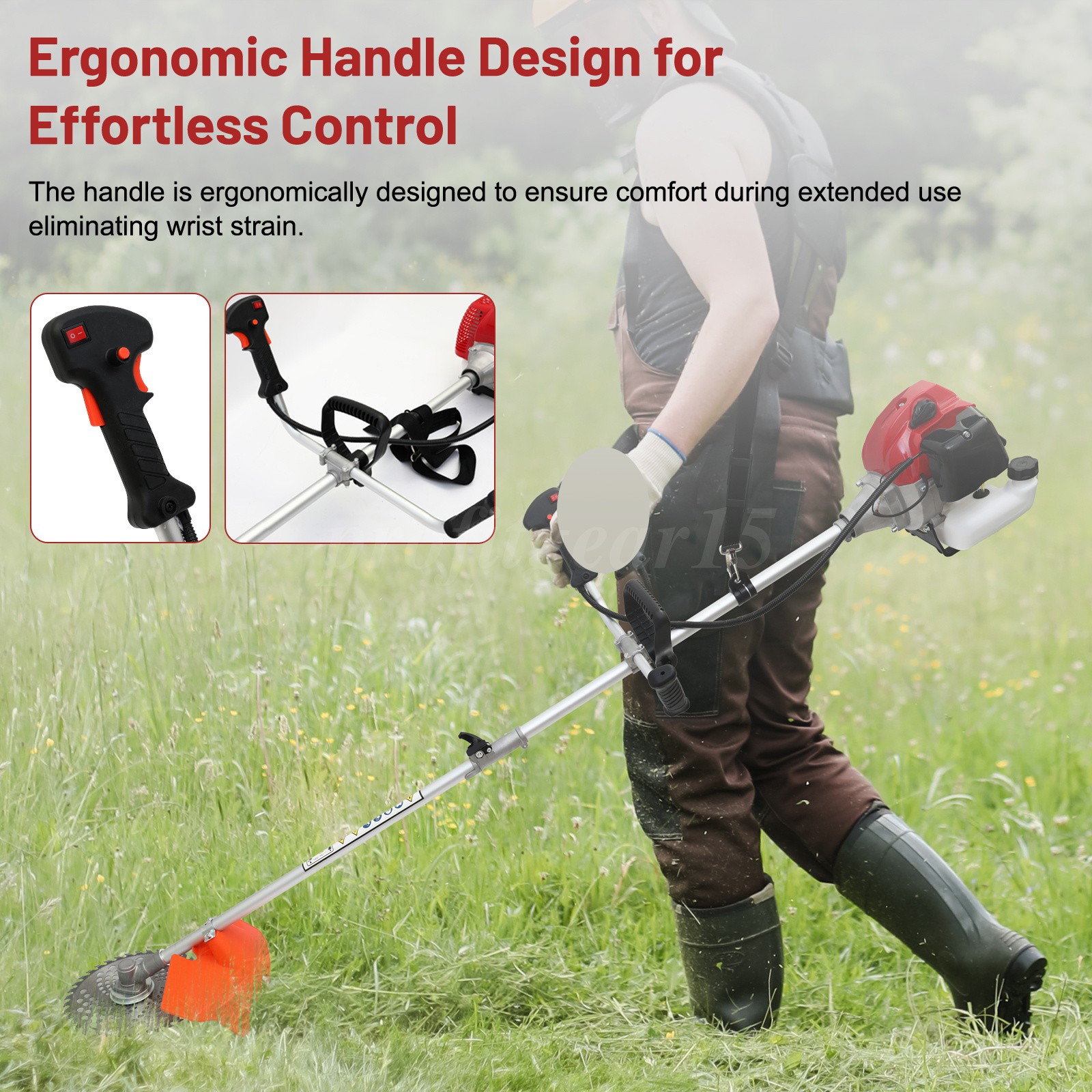 58CC 4 in 1 2-Stroke Grass String Trimmer Brush Cutter Gas Trimmer Weed Eater US