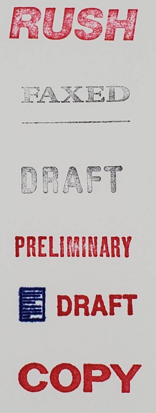 LOT of 11 Self Inking Office Stamps -Copy RUSH Draft Faxed PAID Confidential ect