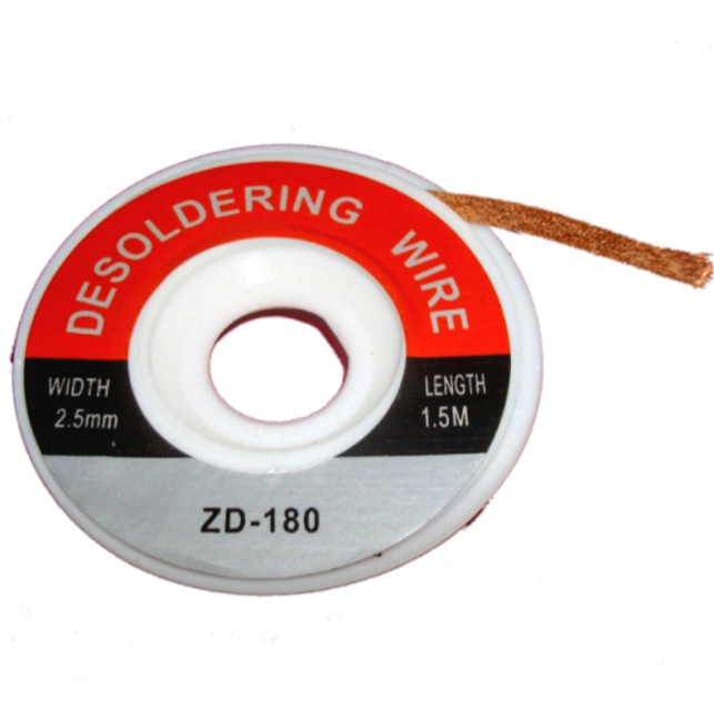 2.5MM (.098") Desoldering Wire Wick 5 ft. ESD Safe Braid
