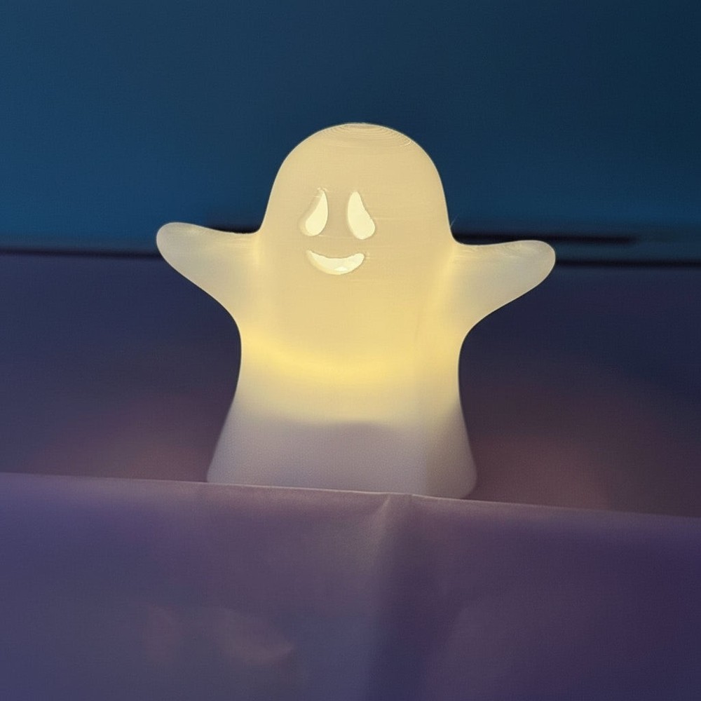 Spooky Ghost Tealight Holder 3D Printed Halloween Decor 2.5"