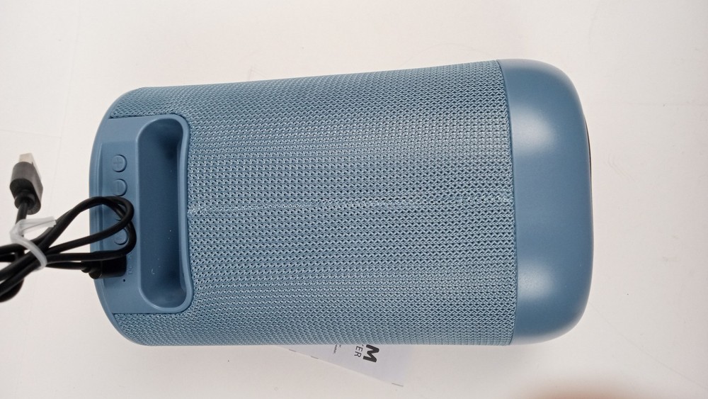 Rhythm Wireless Speaker Blue Portable Bluetooth Audio With Cable