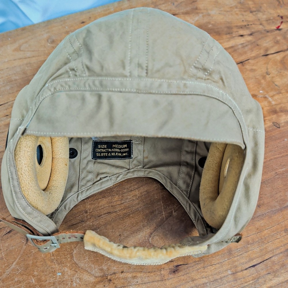 WW2 US Military Slote & Klein Summer Flight Hat/Helmet Medium