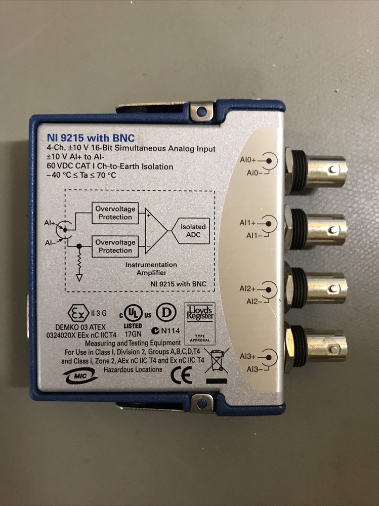 National Instruments NI 9215 BNC 4-Channel 10V Simultaneous Analog Input Module