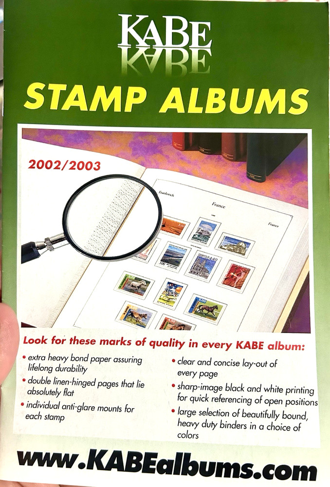VINTAGE KABE STAMP ALBUMS 2002 / 2003 CATALOG - 22 PAGES