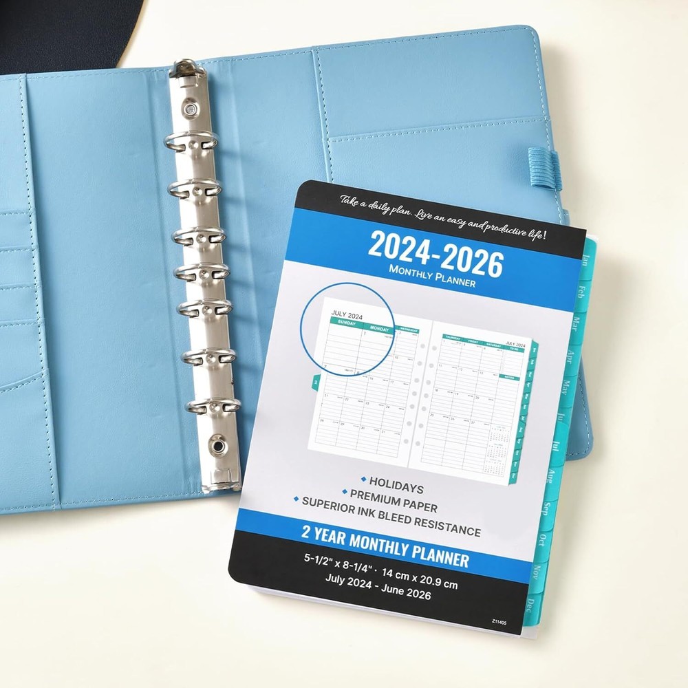 2024-2026 Monthly Planner Refill - Inserts with 7-Hole Punched,...