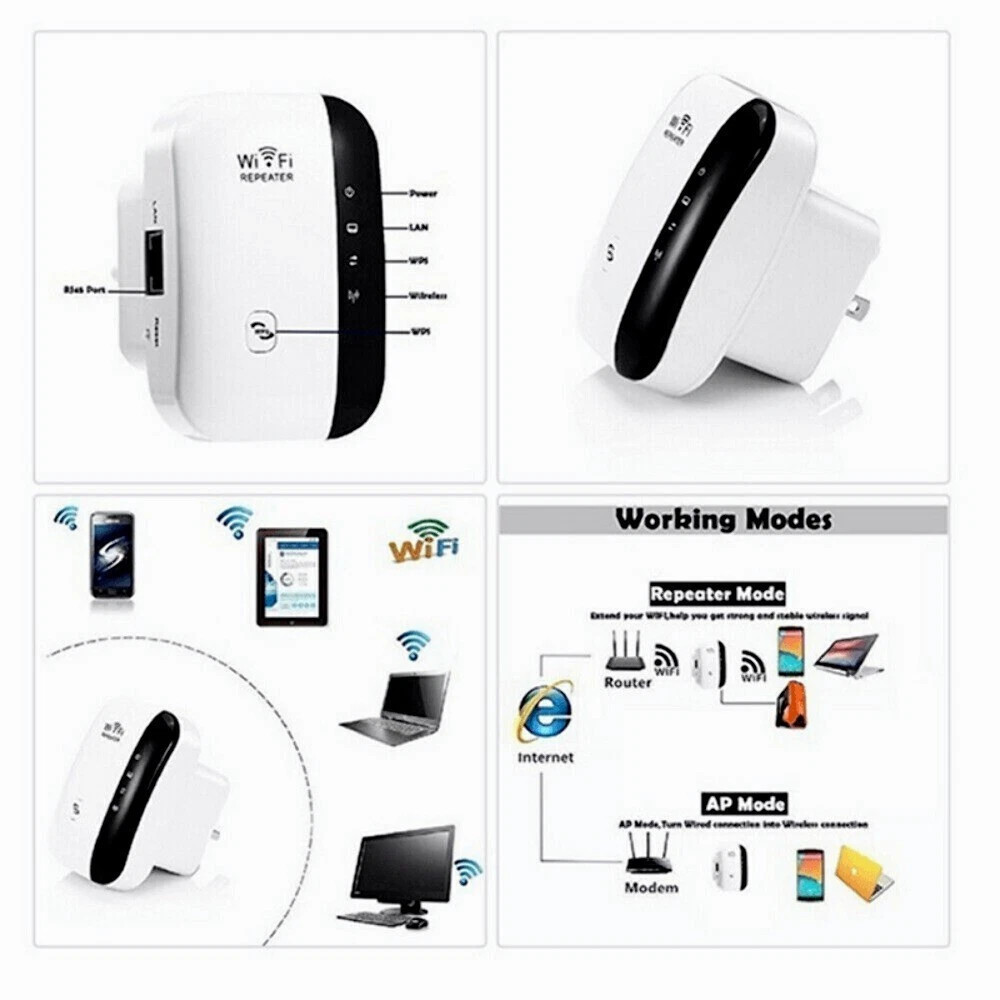 Super Boost WiFi Range Extender, 2.4G Network WiFi Repeater Wireless Router