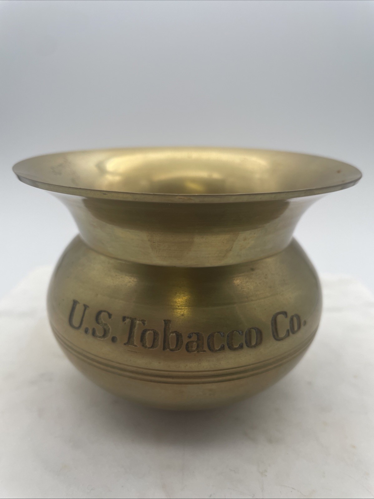 Vintage Brass Mini U.S. Tobacco Co Spittoon Ash Tray Decorative Piece