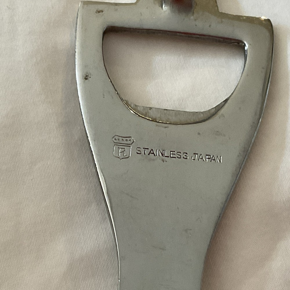 Vintage Stainless Bottle Opener Mid Century long handle Flatware Handle.