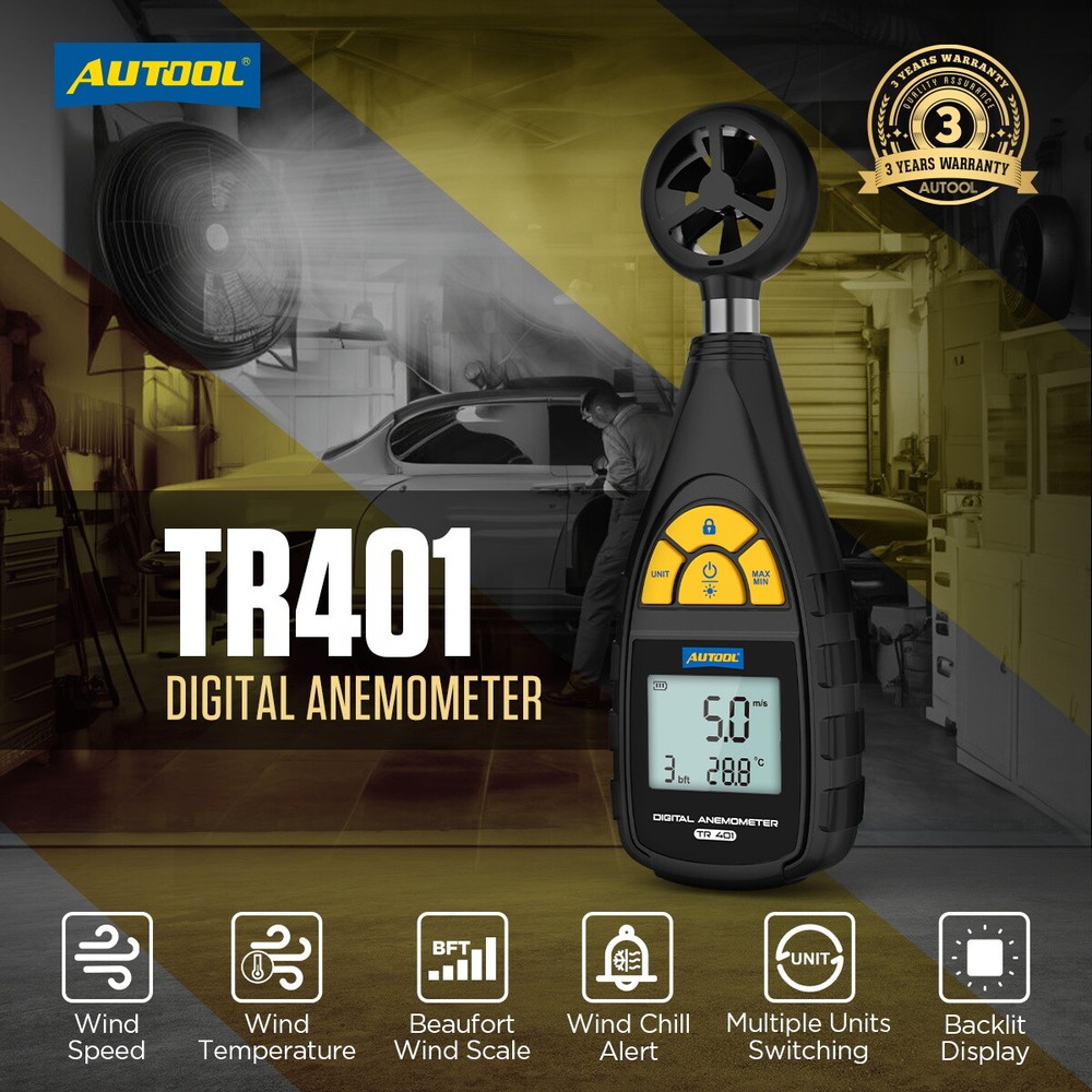 Digital Anemometer Wind Speed Meter Temp.Wind Chill CFM MeterGauge MAX/MIN Value