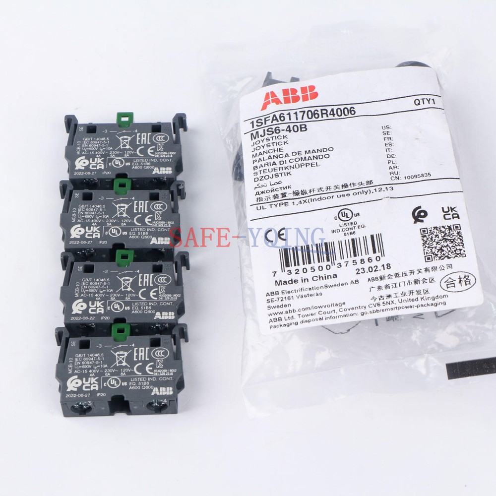 1x ABB Control Joystick Switch MJS6-40B with 4 MCB-10 Contacts Reset Type