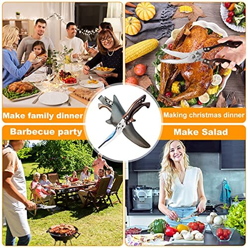 Kitchen Scissors,Kitchen Shears Heavy Duty Poultry Shears with Leather Sheath