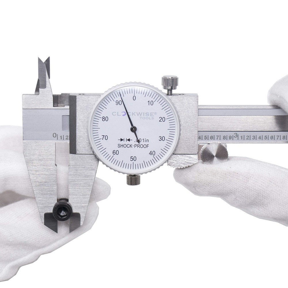 Clockwise Tools DDLR-0605 Pro Dial Caliper 0-6 Inch Double Shock Proof Stainl...