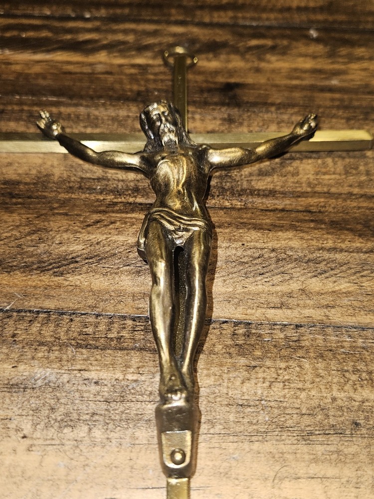 Vintage Solid Brass Crucifix / Cathloic Cross