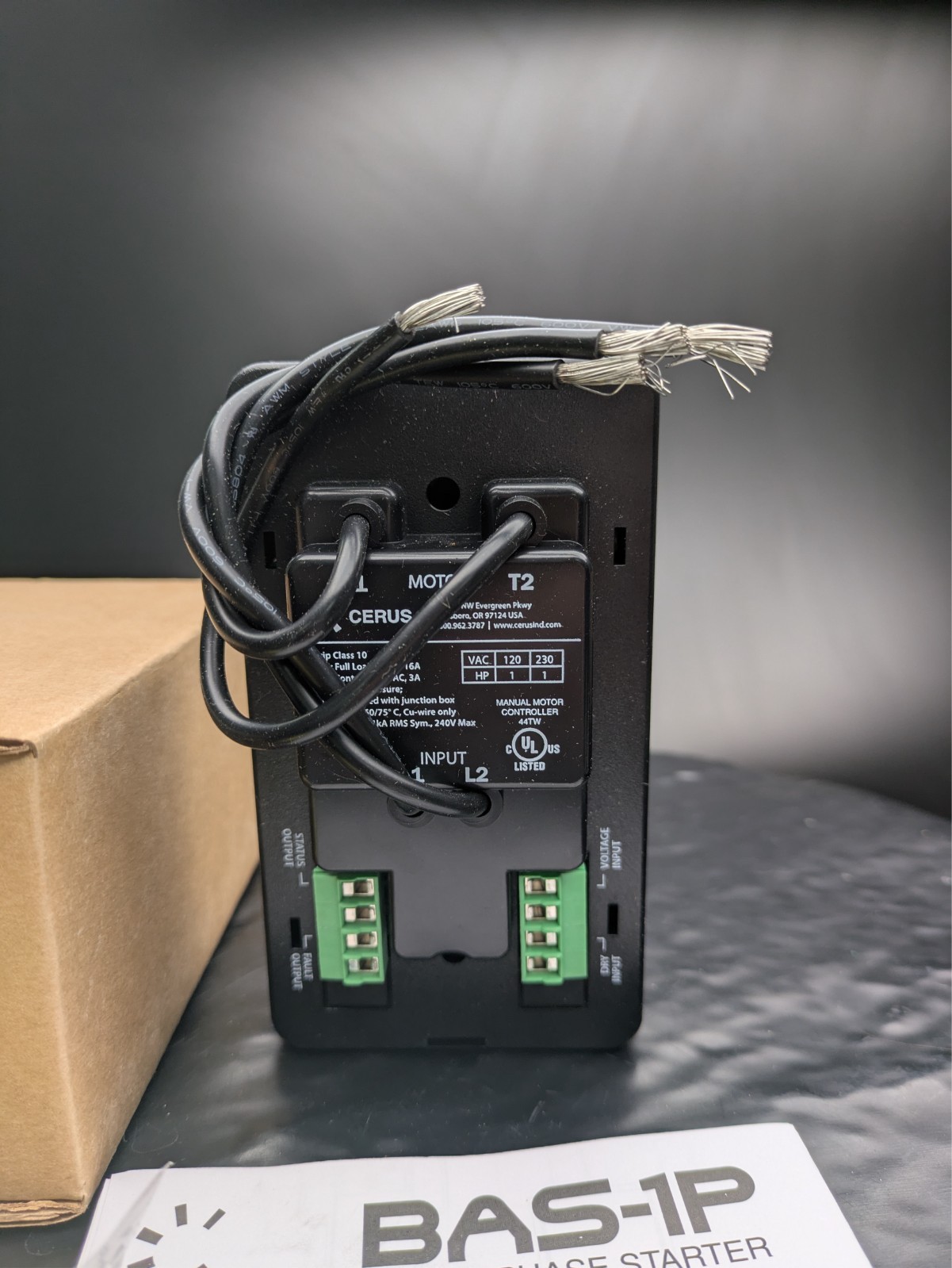 BAS-1P SINGLE PHASE BUILDING AUTOMATION MOTOR STARTER CERUS NEW IN BOX