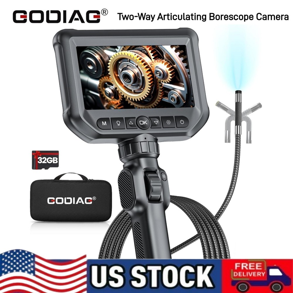 Two-Way Articulating Borescope Camera with Light Endoscope Inspection Camera