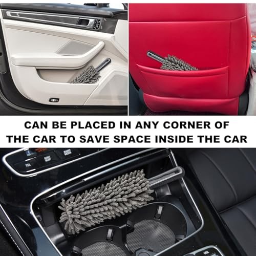 Car Duster Interior - Lint-Free Microfiber Cleaning - Comfortable Handle