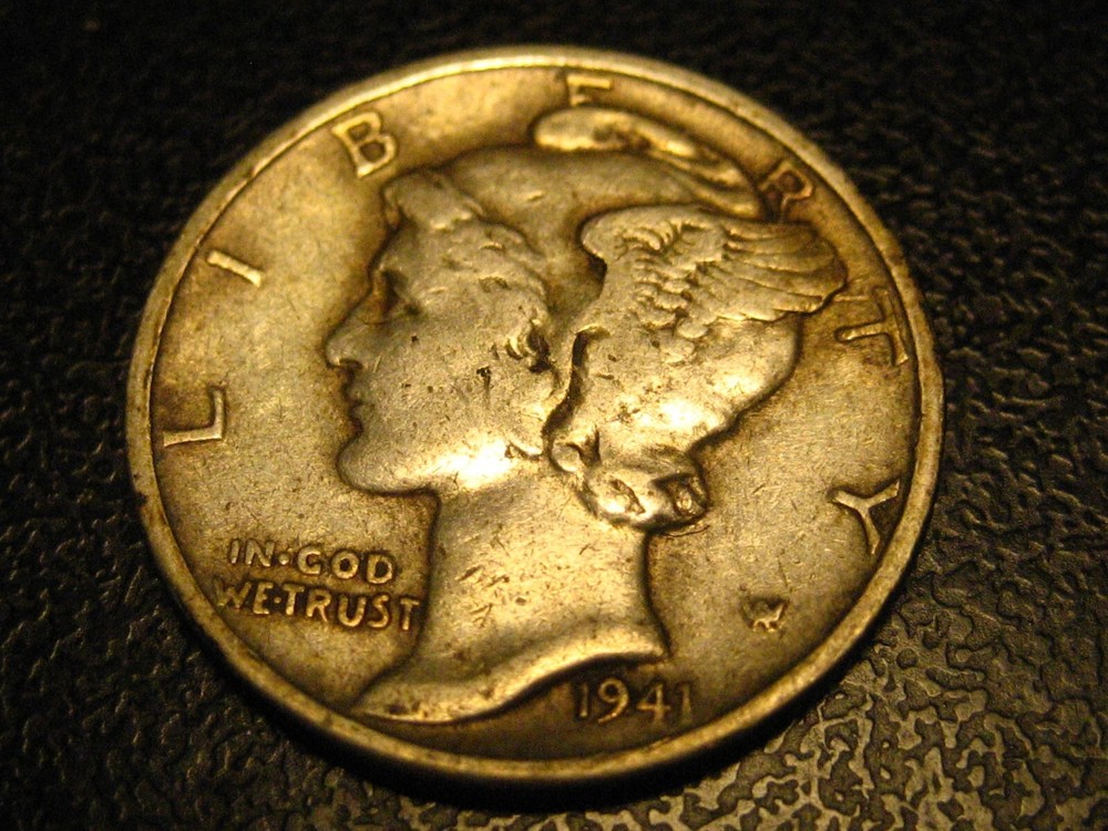 1941-D 90% Silver Mercury Head Dime #4