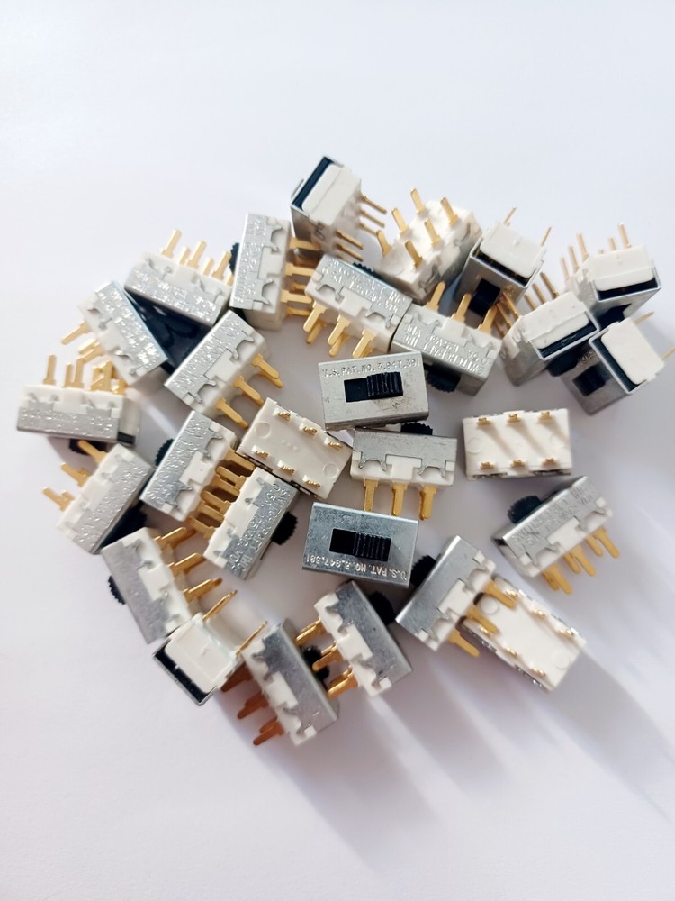 Switchcraft (5 Count) Slider Switch 3 Positions .5A/125VDC GOLD PLATED PINS