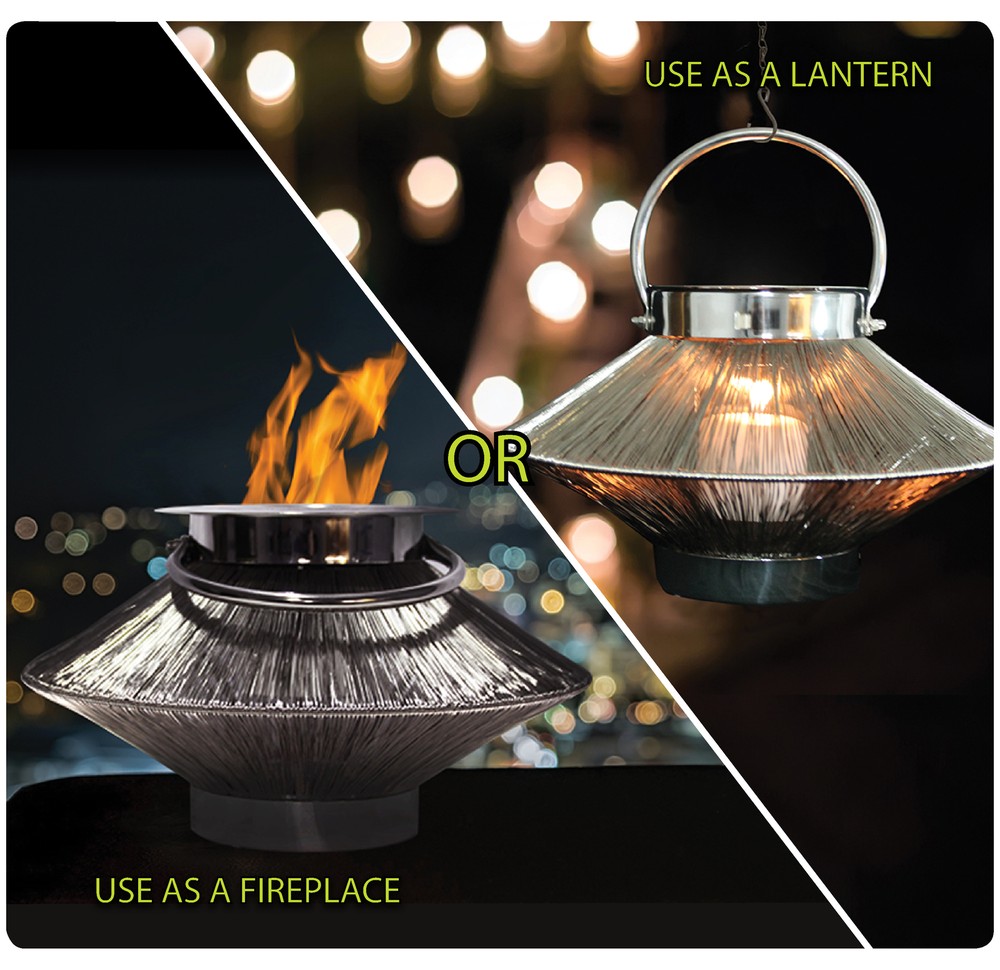 Anywhere Fireplace SATURN Fireplace/Lantern - 2 in 1 Design