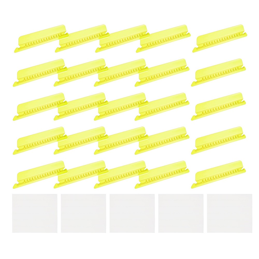 Hanging File Folder Tabs, 4 Inch File Folder Tabs and Inserts, Yellow, 150 Pcs