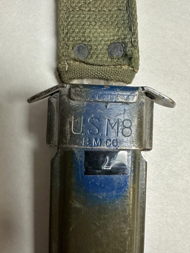 USGI WWII M8 SCABBARD MARKED BM Co. ITEM # M8-44