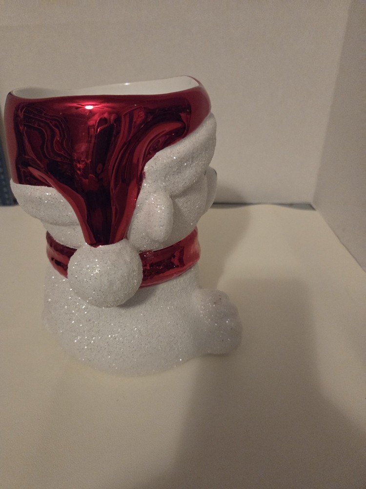 Bath Body Works White Glitter Bear 3 Wick. T1