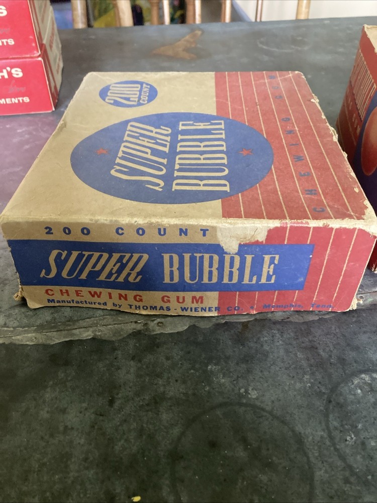 Vintage Super Bubble, Chewing Gum, 200 Count Empty Box